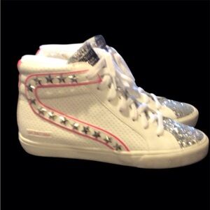 NIB Vintage Havana Womens Pink and Silver Star High-Top Sneakers